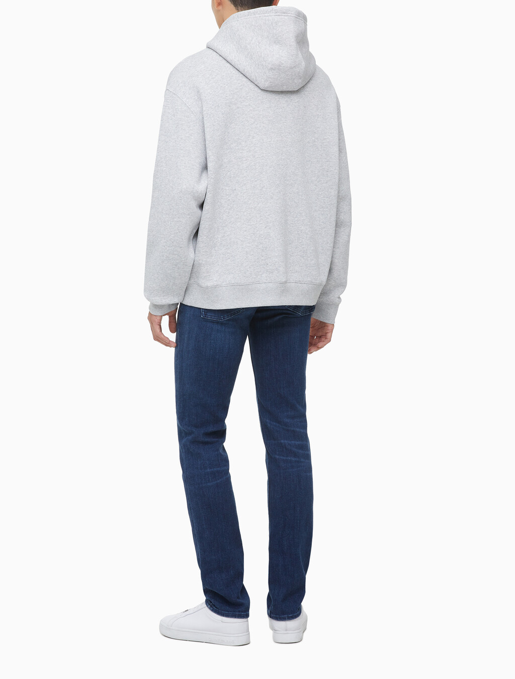 Buy 남녀공용 커브드로고 후디 in color LIGHT GREY HEATHER