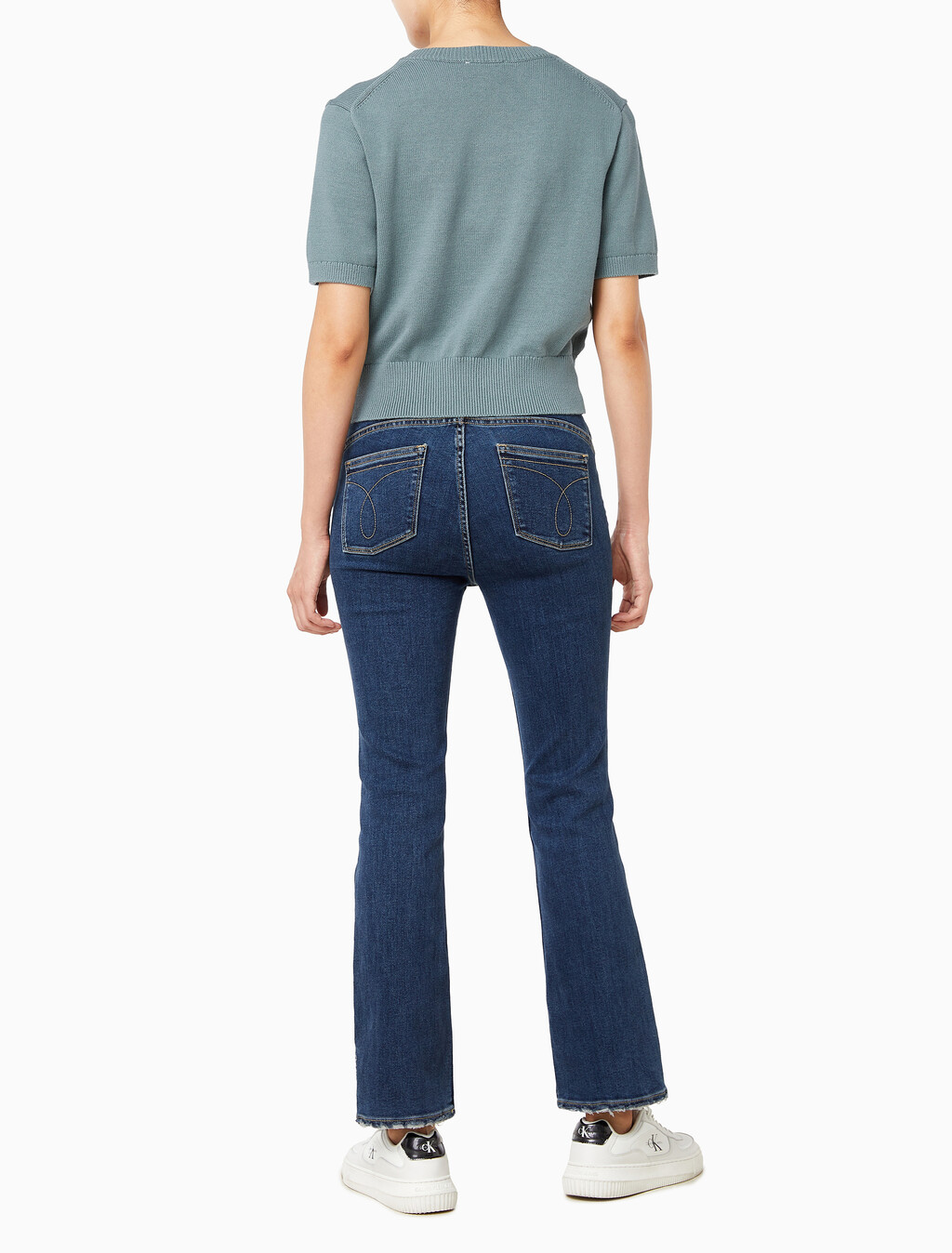 Buy 여성 청키 코튼 그래픽 풀오버 in color Mid Green