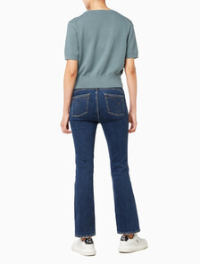 Buy 여성 청키 코튼 그래픽 풀오버 in color Mid Green