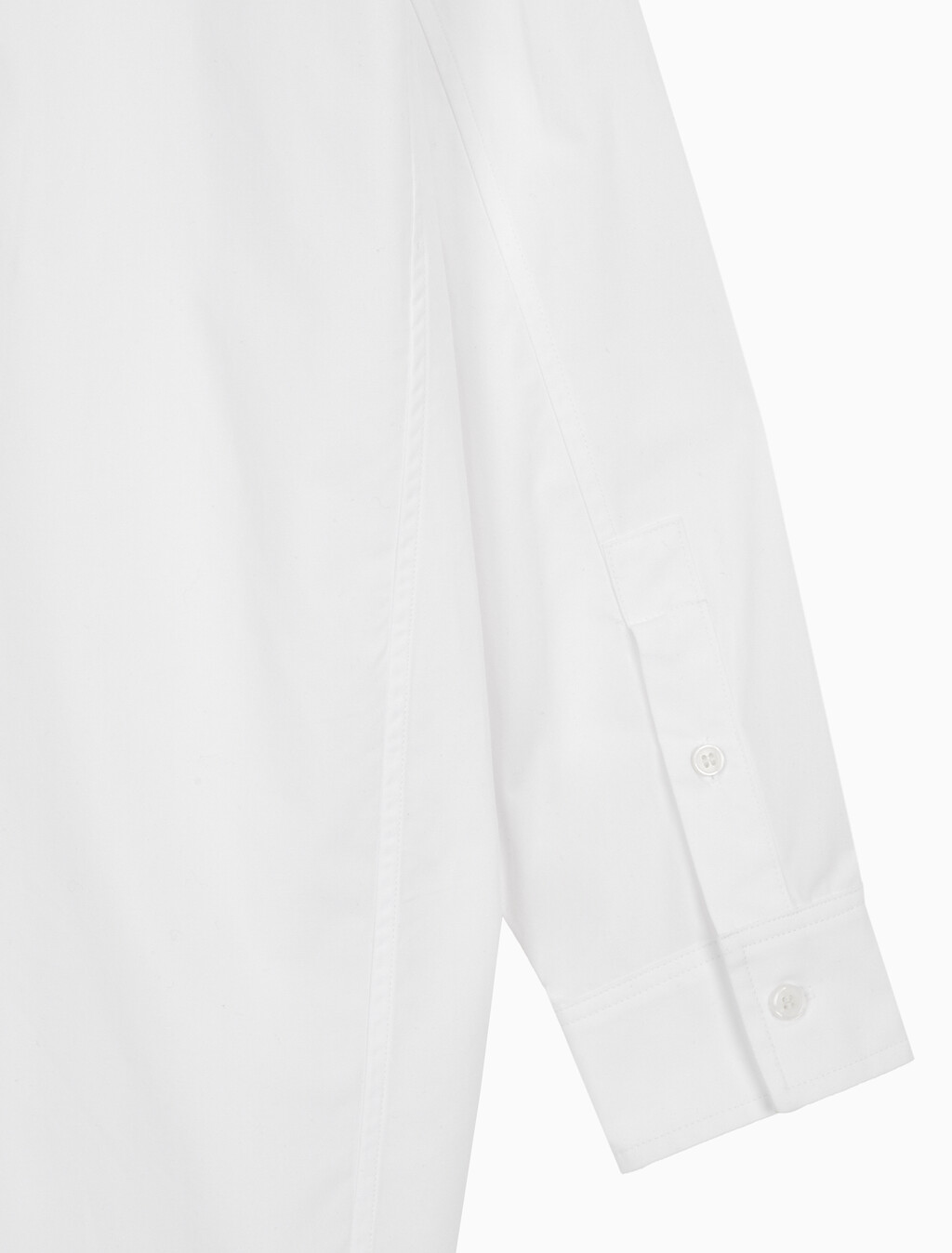 Buy 여성 하이로우 헴 포플린 긴팔 셔츠 드레스 in color BRILLIANT WHITE