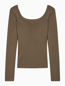 Buy 여성 립 스웨터 in color BROWN