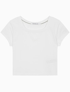 Buy 여성 쿨링 로고 베이비 티셔츠 in color BRIGHT WHITE