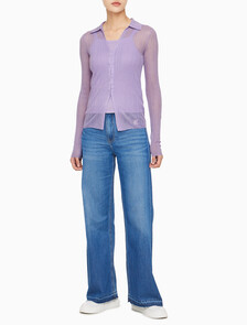 Buy 여성 2 IN 1 폴로 가디건 in color LILAC