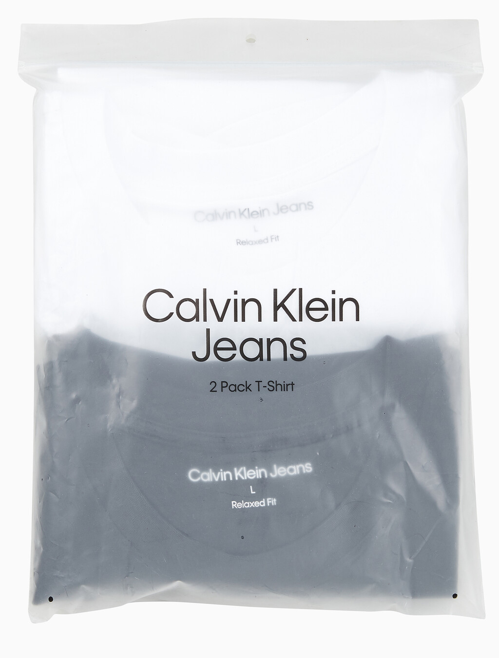 Buy 남녀공용 릴렉스핏 CK 로고 2PK 반팔 티셔츠 in color CK BLACK