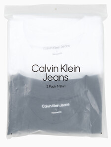 Buy 남녀공용 릴렉스핏 CK 로고 2PK 반팔 티셔츠 in color CK BLACK