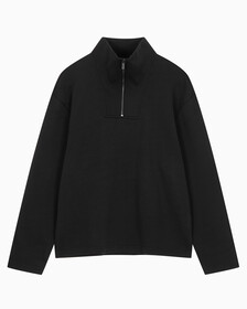 Buy 남성 롱슬리브 하프집업 하이넥 스웻 in color BLACK BEAUTY