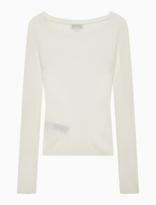 Buy 여성 슬림 크롭 니트 탑 in color WHITE