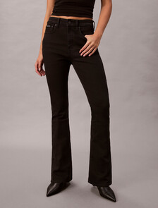 Buy [37.5 Denim Technology] 여성 하이라이즈 플레어 블랙 데님 in color BLACK