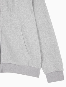 Buy 남성 아카이브 로고 플리스 후드 집업 in color GREY HEATHER