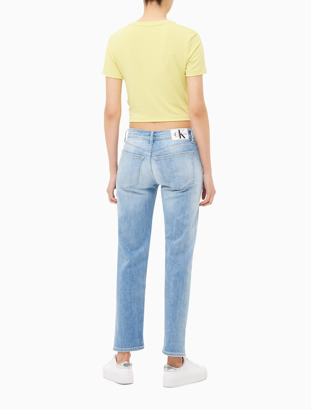 Buy 여성 트위스트 크롭 반팔티 in color YELLOW SAND