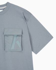 Buy 남성 오버사이즈 우븐 포켓 반팔 스웻셔츠 in color OVERCAST GREY