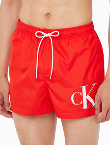 Buy 남성 CKJ 모노그램 스윔 쇼츠 in color RED