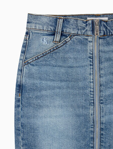 Buy 여성 데님 집 프론트 스커트 in color Light blue