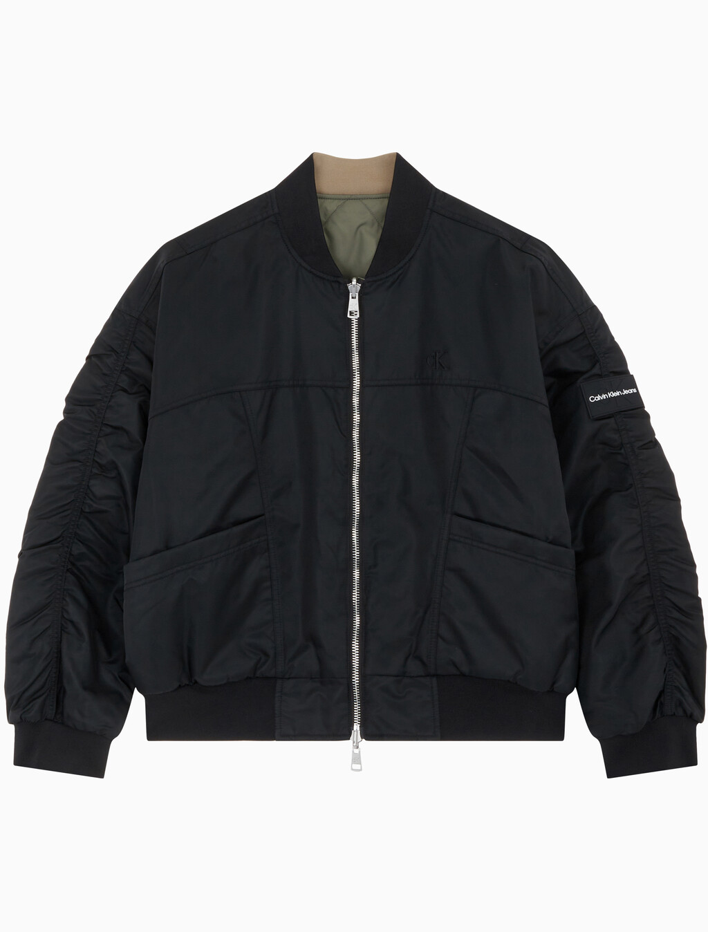 Buy 남성 리버서블 퀼팅 봄버 자켓 in color CK BLACK