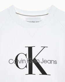 Buy 남성 레귤러핏 모노그램 로고 기모 스웨트셔츠 in color BRIGHT WHITE