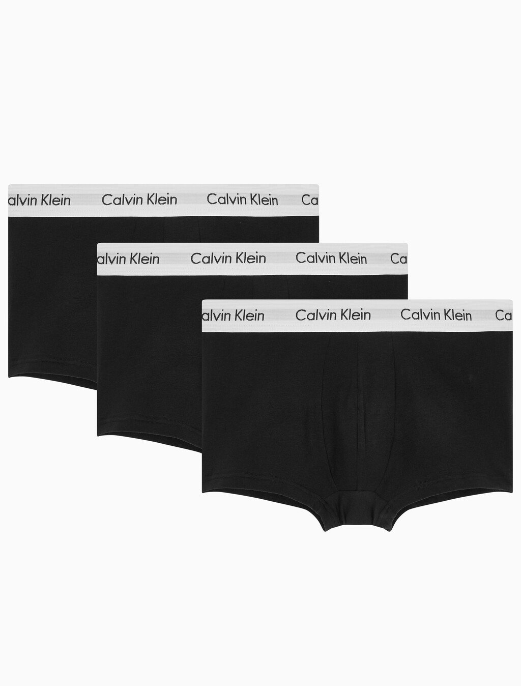 Buy 남성 EU 코튼 스트레치 3PK 로우 라이즈 드로즈 3PK in color BLACK