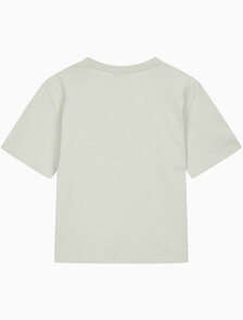 Buy 여성 릴렉스드 스탠다드로고 크루넥 반팔 티셔츠 in color GREEN TINT