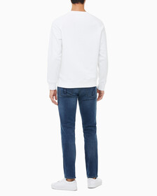 Buy 남성 레귤러핏 모노그램 로고 기모 스웨트셔츠 in color BRIGHT WHITE