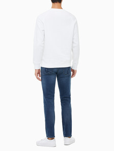 Buy 남성 레귤러핏 모노그램 로고 기모 스웨트셔츠 in color BRIGHT WHITE