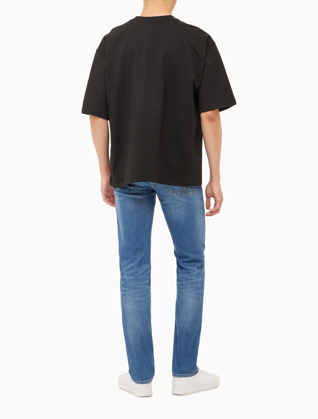 Buy 남성 오버사이즈 우븐 포켓 반팔 스웻셔츠 in color CK BLACK