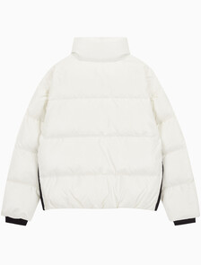 Buy 남녀공용 글로시 숏 푸퍼 in color WHITE