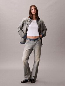 Buy 여성 우븐라벨 베이비립 티 in color BRILLIANT WHITE