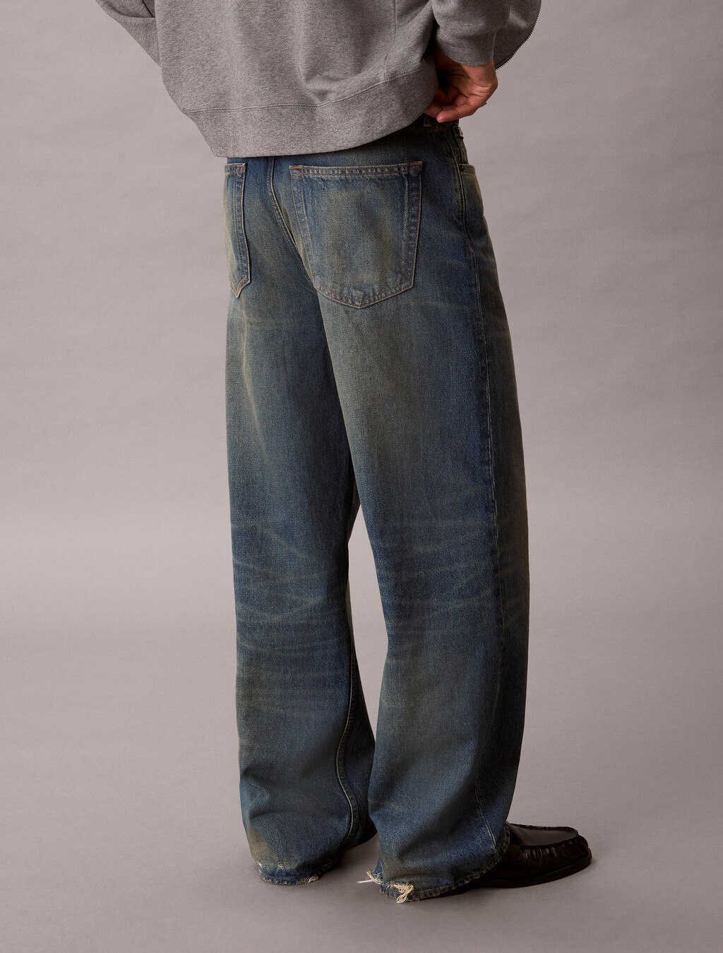 Buy 배기핏 진 in color Gold Blue