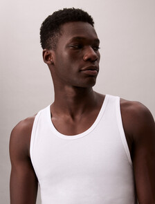 Buy 남성 코튼 스트레치 슬립 탱크 3PK in color WHITE