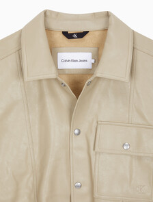 Buy 남성 릴렉스핏 매트 오버 셔츠 in color BEIGE