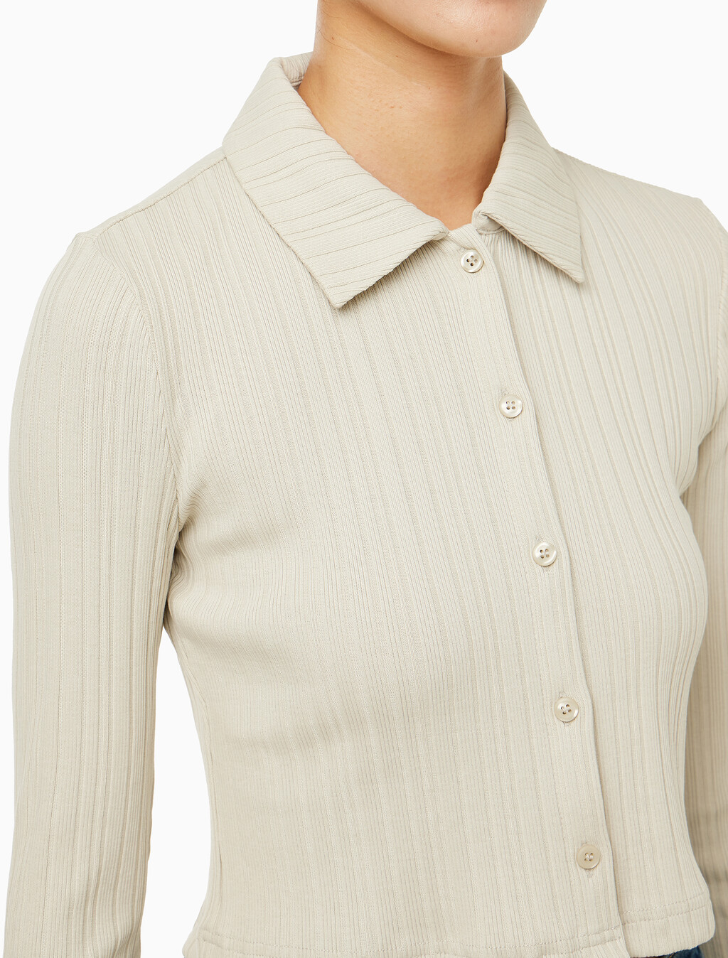 Buy 여성 폴로 립 슬립 탑 in color BEIGE