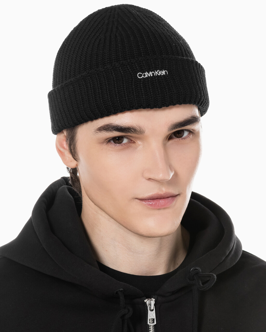 Buy 남녀공용 CK 로고 닥터 비니 in color BLACK