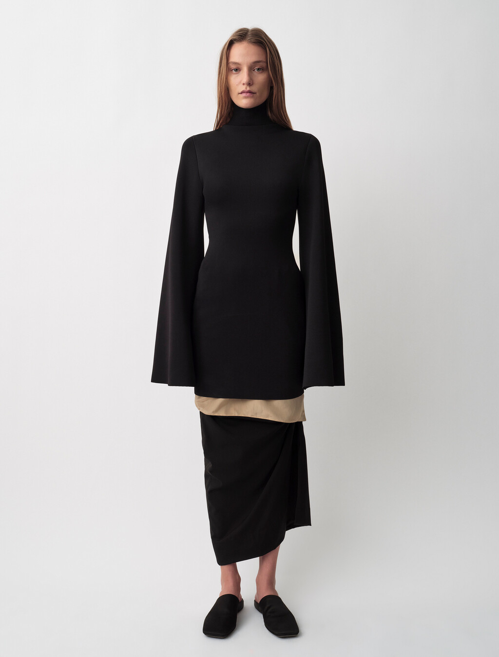 Buy ANNIE WOMENS TURTLE NECK DRESS in color BLACK