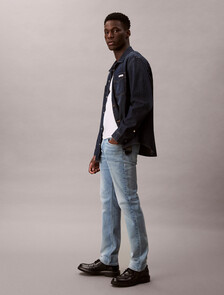 Buy 남성 슬림 스트레이트핏 미드블루 데님 in color Mid blue