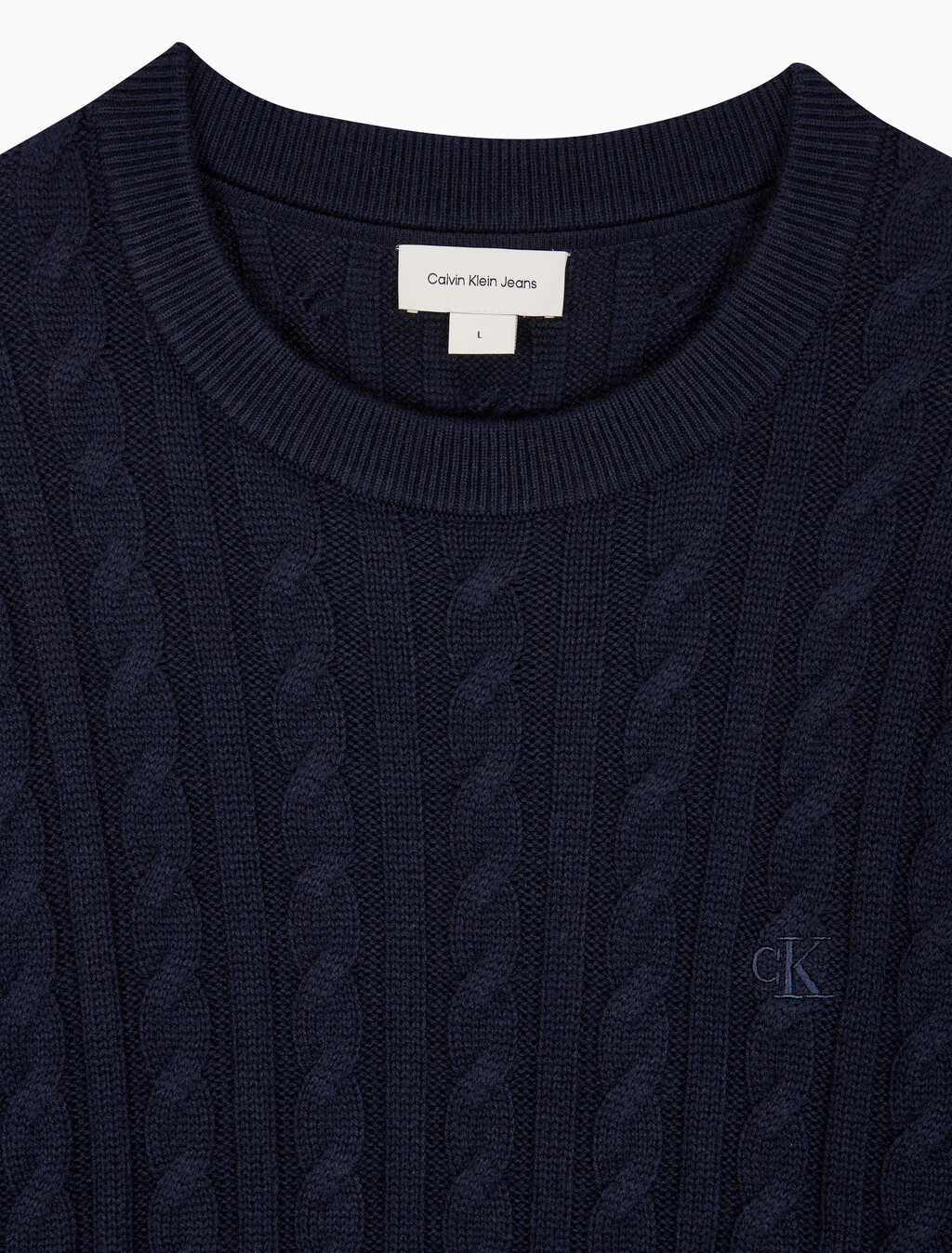 Buy 남성 케이블 크루넥 스웨터 in color NIGHT SKY