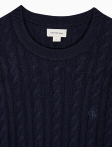 Buy 남성 케이블 크루넥 스웨터 in color NIGHT SKY