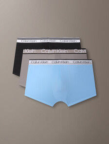 Buy 남성 마이크로파이버 스트레치 로우 라이즈 트렁크 3PK in color black / dark grey / blue