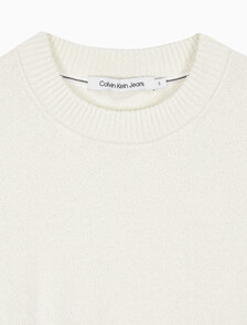 Buy 여성 크롭 반팔 스웨터 in color WHITE