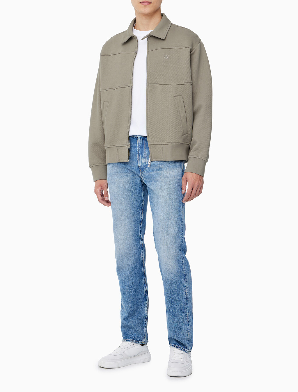 Buy 남성 릴렉스핏 트윌 스웻 집업 자켓 in color KHAKI BEIGE