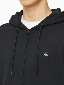 Buy 남성 릴렉스핏 CK 뱃지 로고 집업 후디 in color CK BLACK