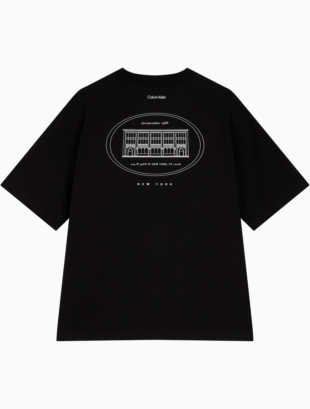 Buy 릴렉스드핏 16S 프론트백 빌딩 티 in color BLACK