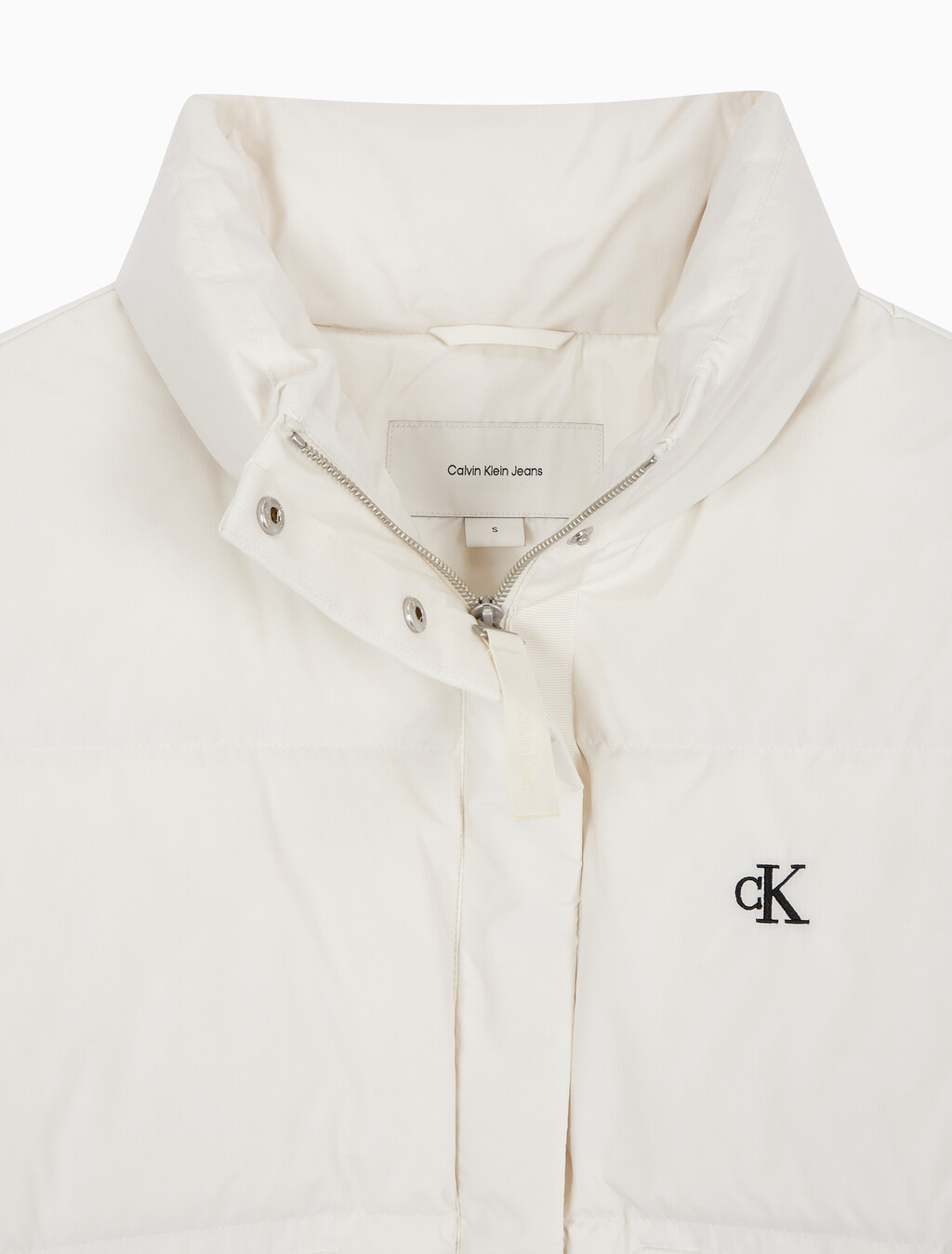 Buy 여성 숏랭스 스탠드 카라 푸퍼 다운 재킷 in color WHITE