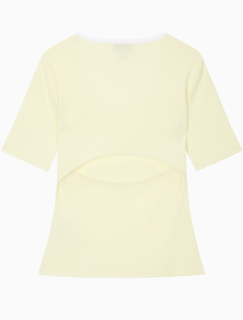 Buy 여성 베이비립 스쿱 컷아웃 탑 in color Light Yellow