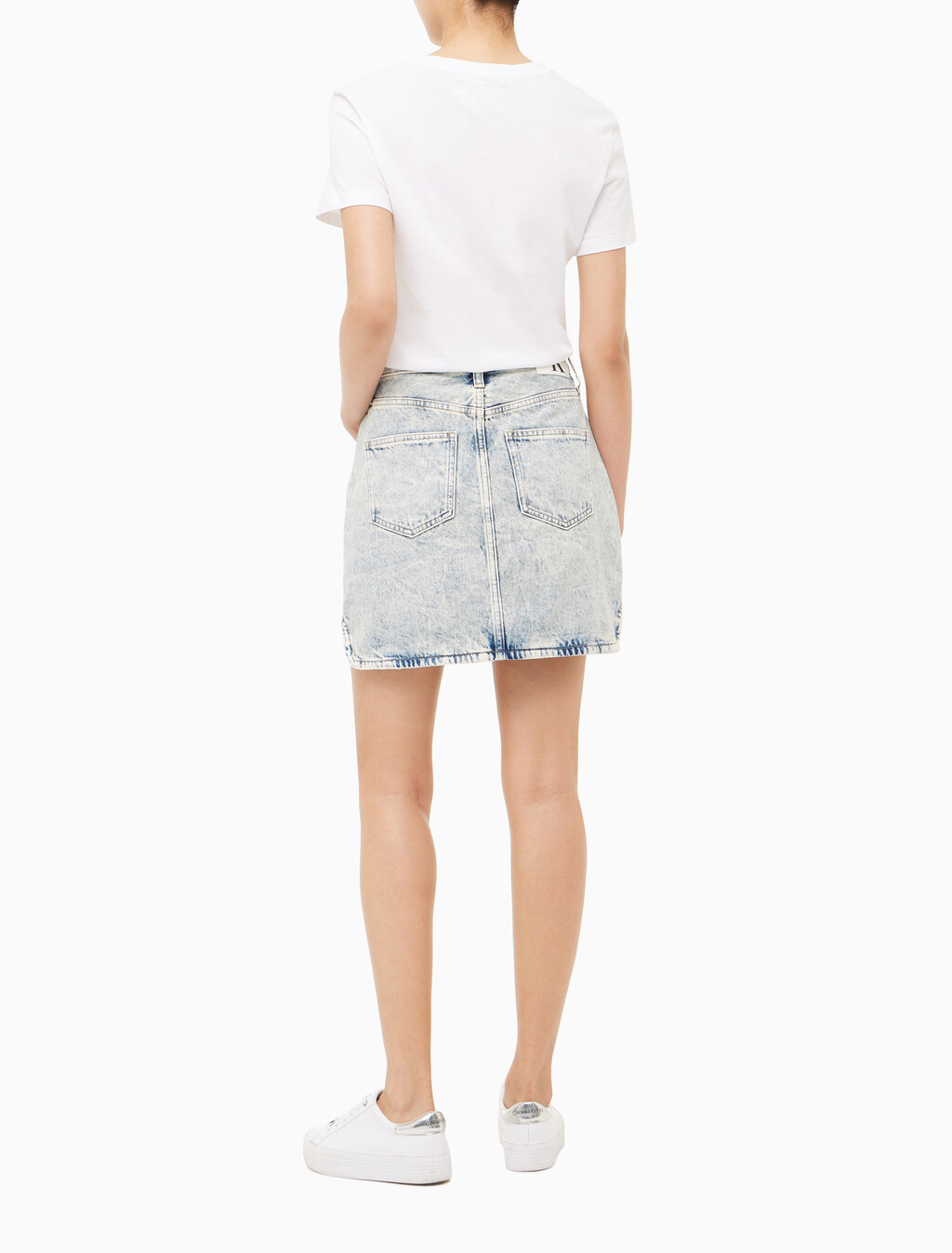 Buy 여성 A라인 데님 미니 스커트 in color CHALKY BLUE