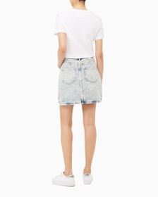 Buy 여성 A라인 데님 미니 스커트 in color 028A CHALKY BLU