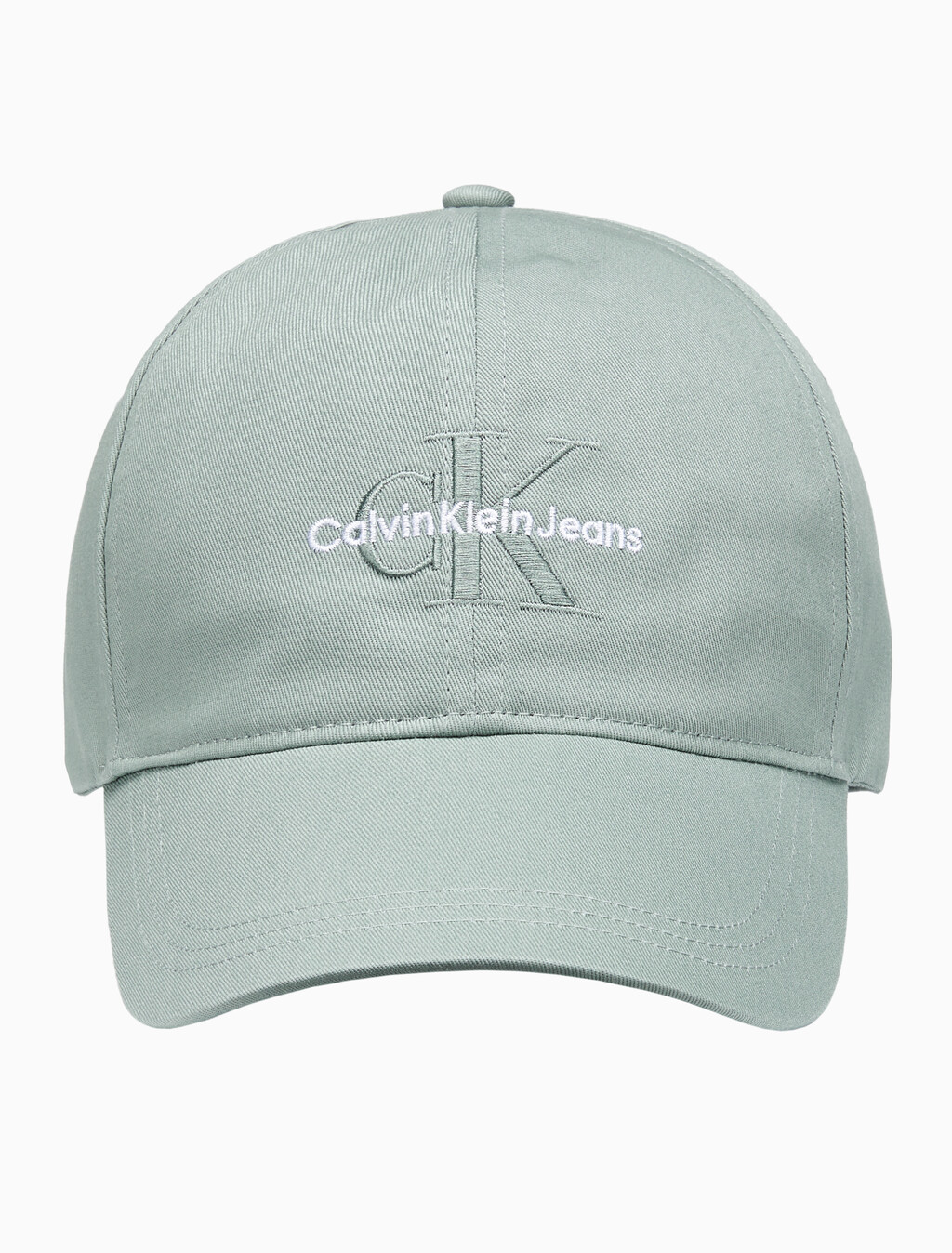 Buy 남녀공용 CKJ 모노그램 엠브로이더리 볼캡 in color KHAKI GREY