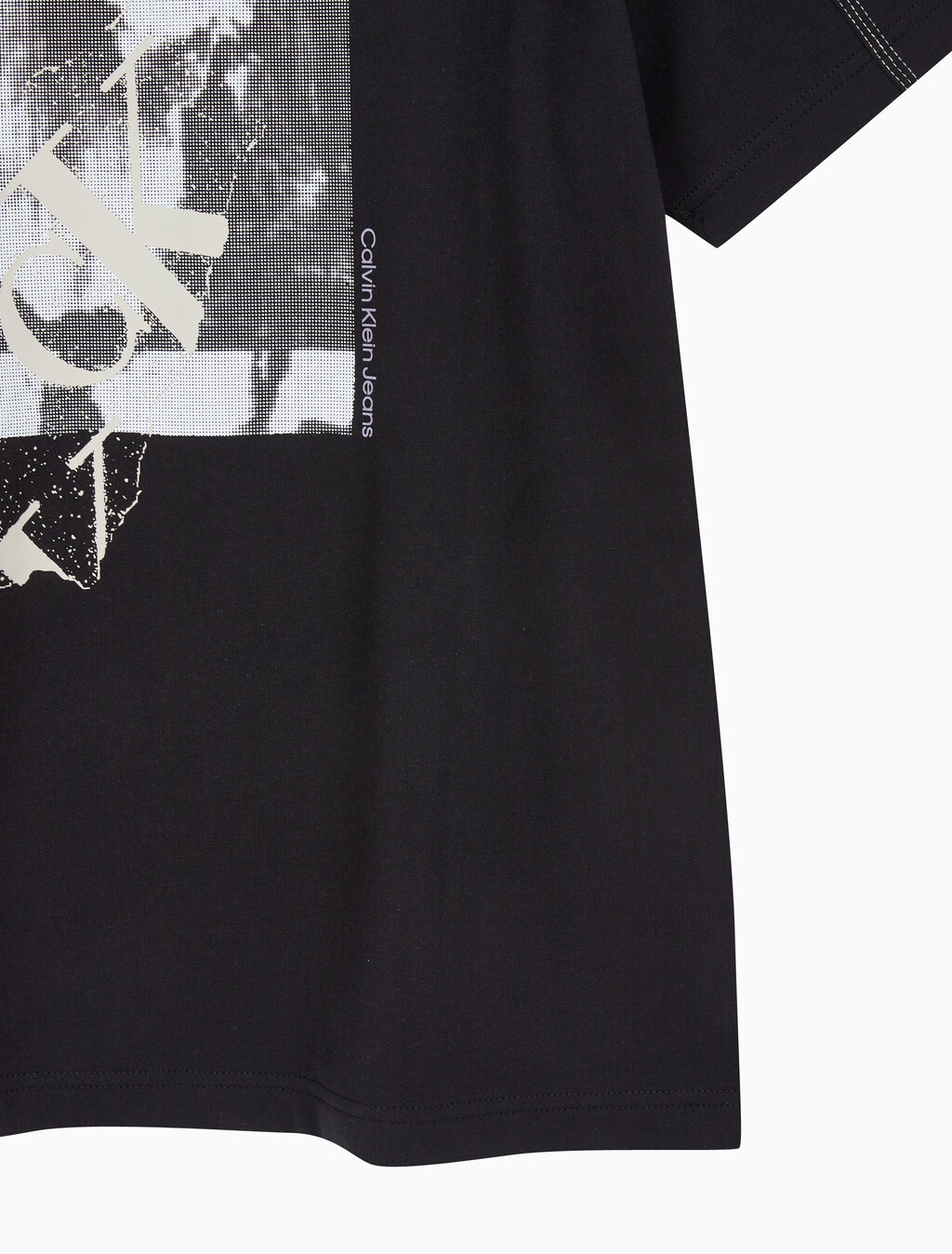 Buy 남성 레귤러핏 테리코튼 그래픽 반팔 스웨트셔츠 in color CK BLACK