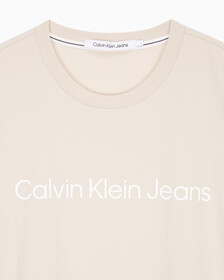Buy 남성 레귤러핏 인스티튜셔널 로고 스트레치 반팔 티셔츠 in color CLASSIC BEIGE