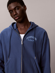 Buy 프리미엄 테리 후드 집업 스웻셔츠 in color Dark Blue