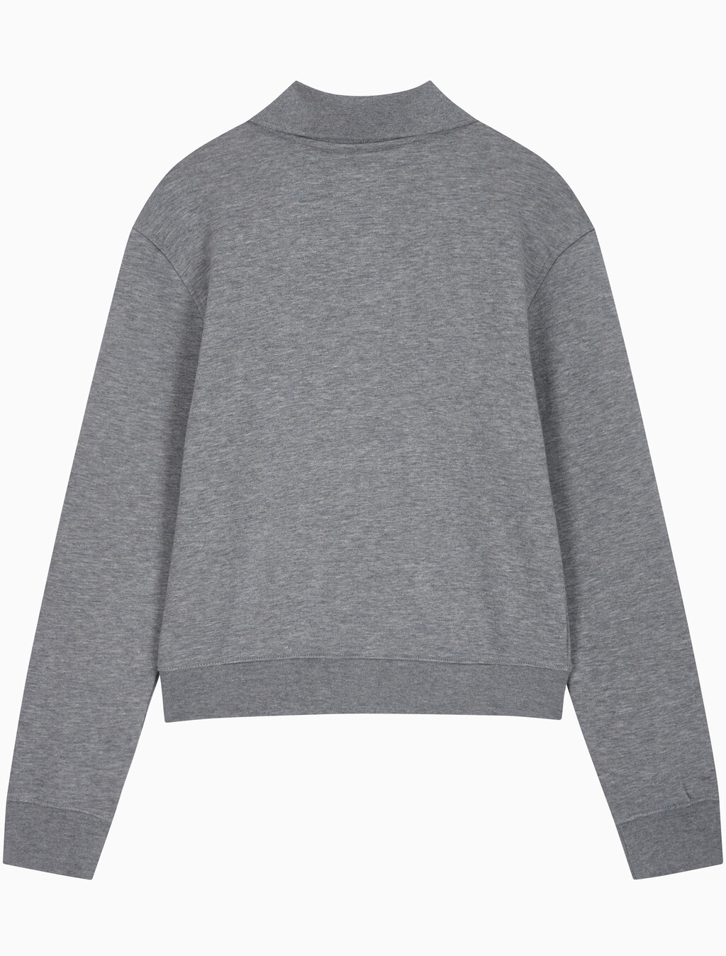 Buy 여성 코튼 모달 플리스 폴로 스웻셔츠 in color MEDIUM GREY HEATHER