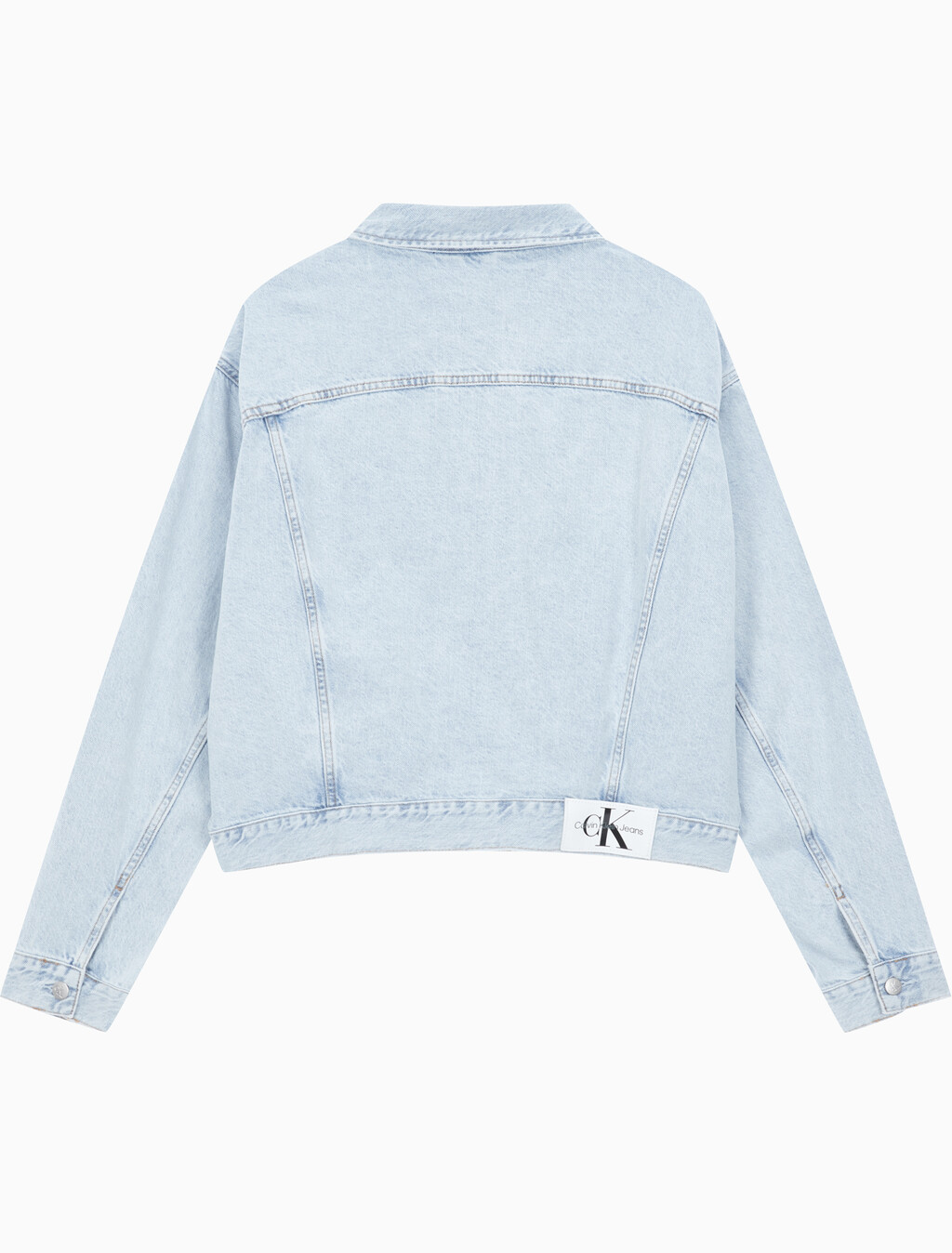 Buy 남성 오버사이즈핏 박시 크롭 데님 재킷 in color CHALKY BLUE